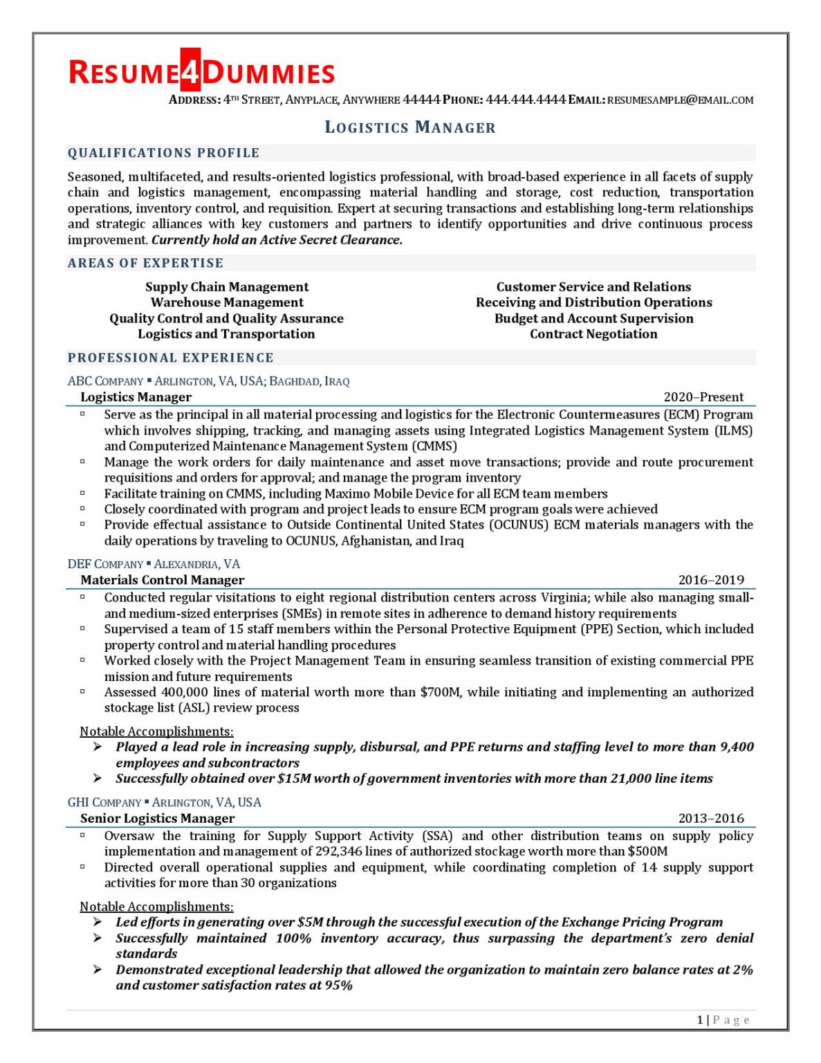 Logistics-Manager-Resume-Examples_01 - Resume4Dummies