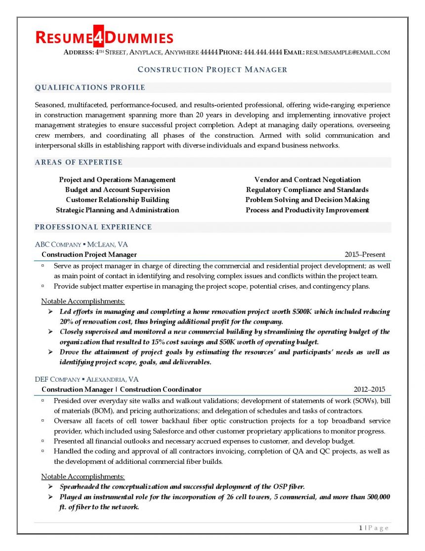 14 Project Manager Resume Free Samples Examples Format Resume 