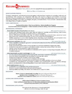 Mental-Health-Counselor-Resume-Sample - Resume4Dummies