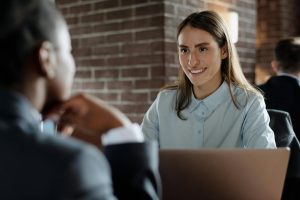 smiling in interviews